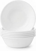 Corelle Vitrelle 6-Piece Triple-Layer Glass Soup/Cereal Bowls - Winter Frost White