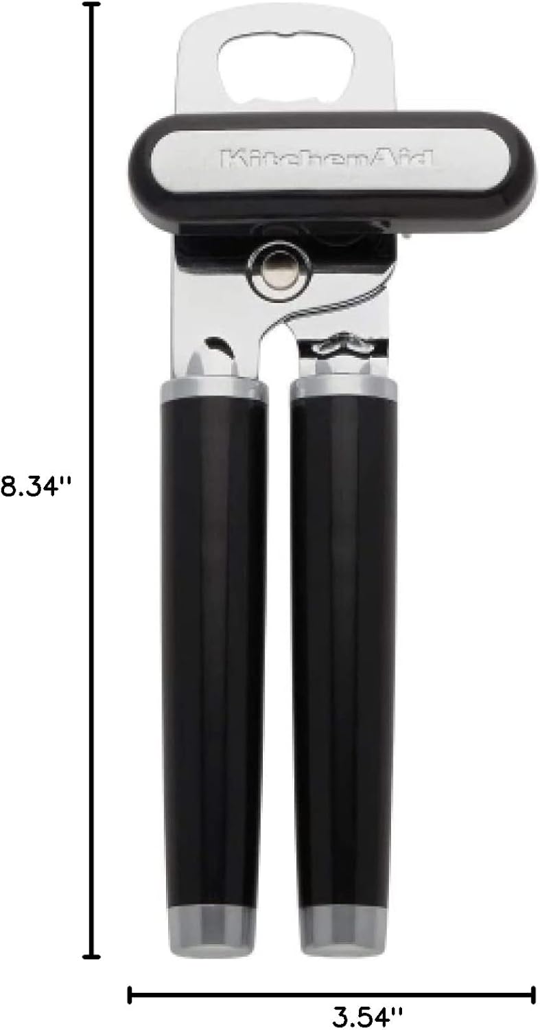 KitchenAid Classic Multifunction Can Opener & Bottle Opener - Razor Sharp Steel, Ergonomic Handles