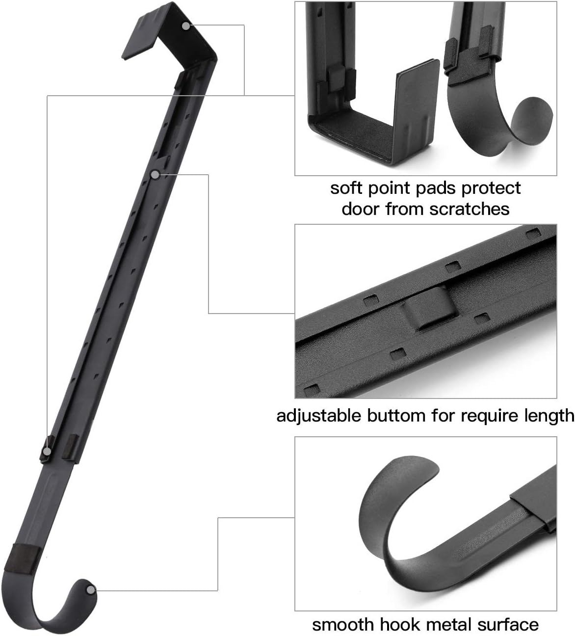 HEYHOUSE Adjustable Front Door Wreath Hanger - Holds Up to 20 lbs, 14.9-25"