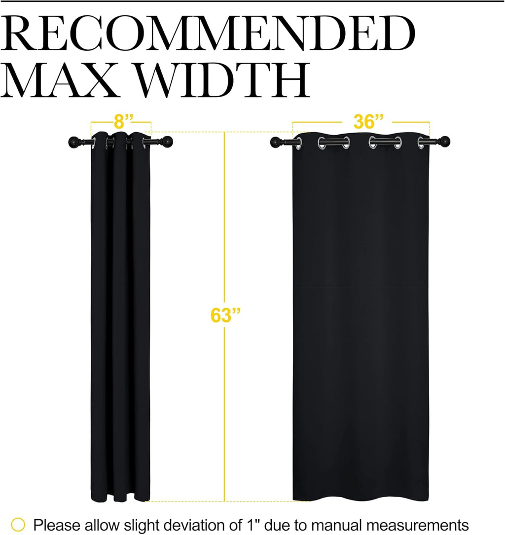 NICETOWN Halloween Pitch Black Thermal Insulated Grommet Curtains - 2 Panels, 42x63