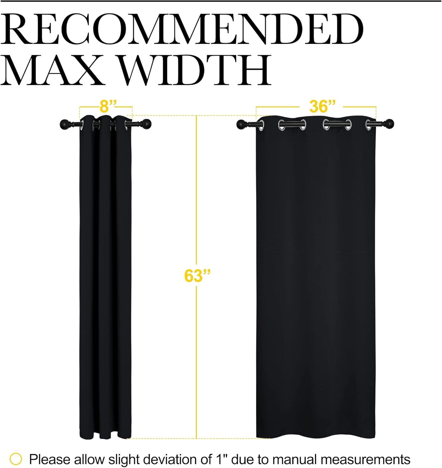 NICETOWN Halloween Pitch Black Thermal Insulated Grommet Curtains - 2 Panels, 42x63