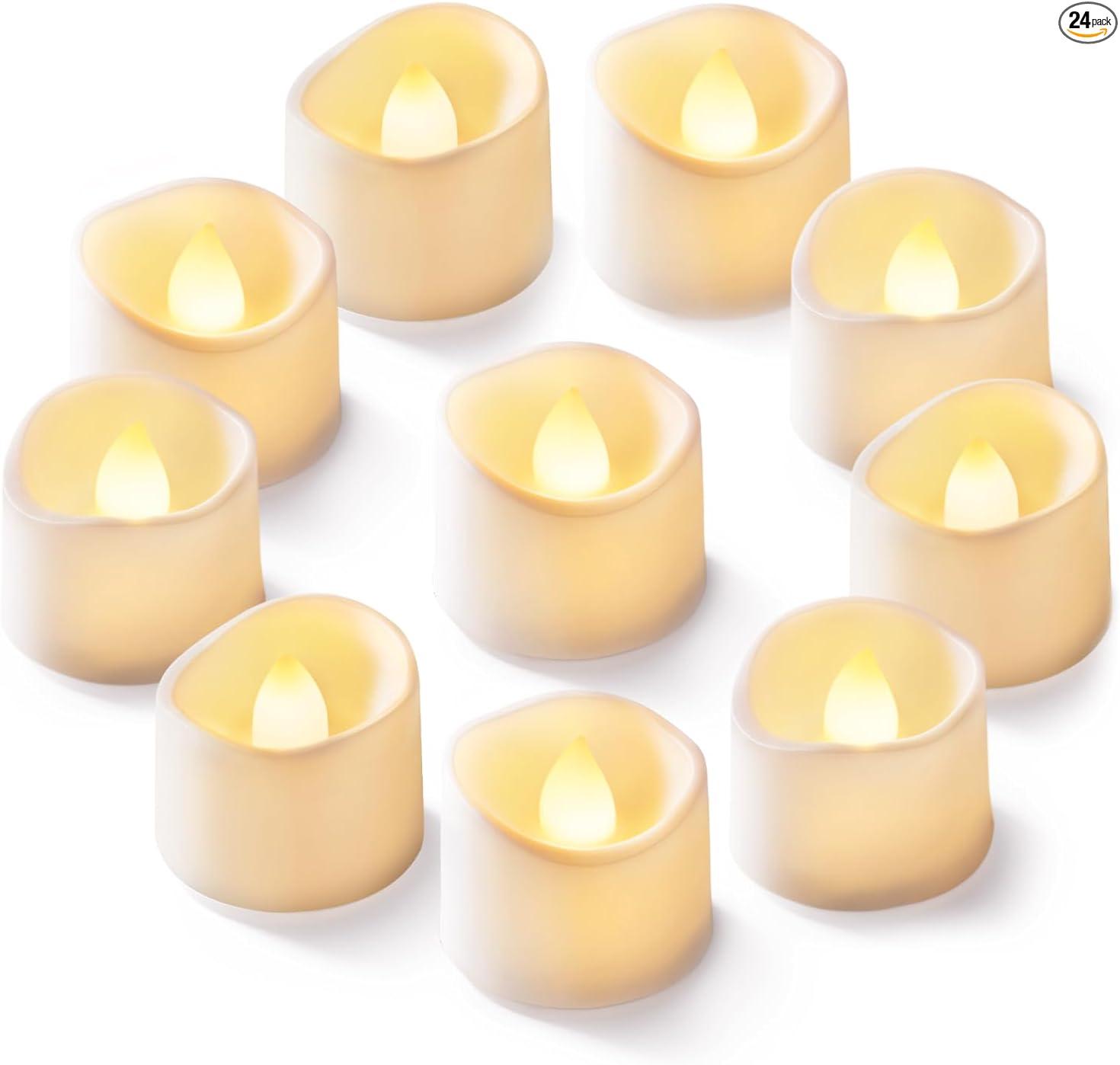 Homemory 24Pcs Flickering Flameless LED Tea Lights - 200+ Hours Battery Operated