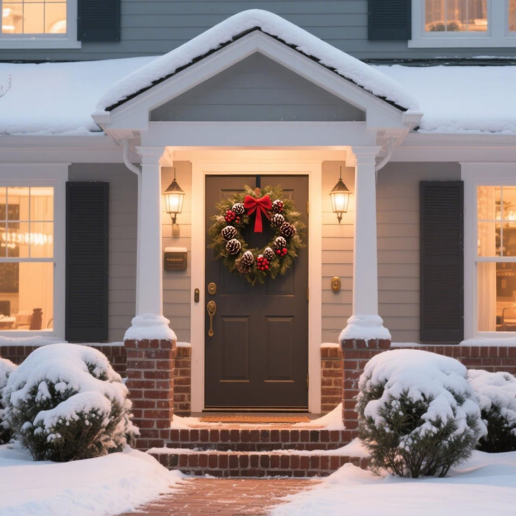 Sattiyrch Sturdy Steel Front Door Wreath Hanger - 15" Over the Door Hook for Holiday Decorations