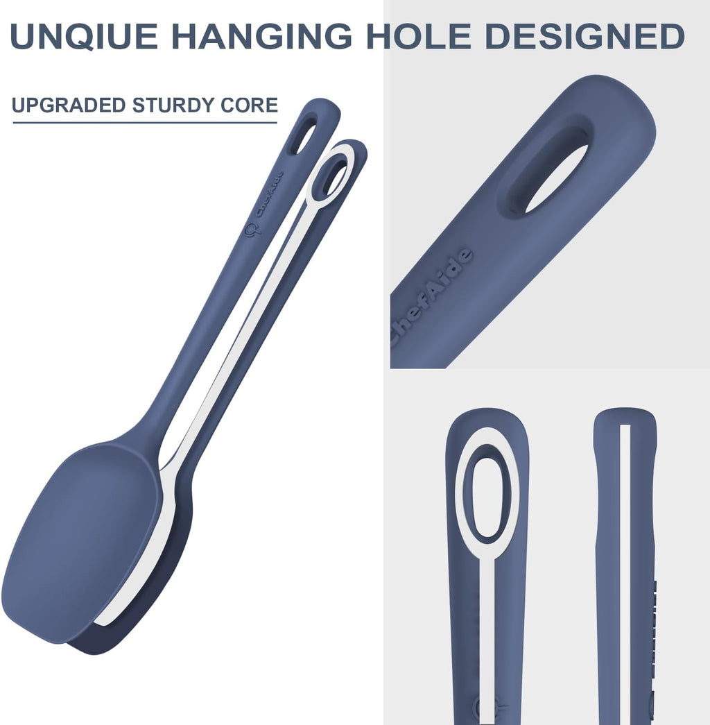 ChefAide 5-Piece Food-Grade Silicone Spatula Set - Heat Resistant Up to 600°F for Nonstick Cookware