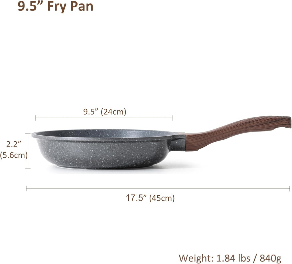 SENSARTE Nonstick Frying Pan - Swiss Granite Coating, PFOA-Free, 9.5 Inch