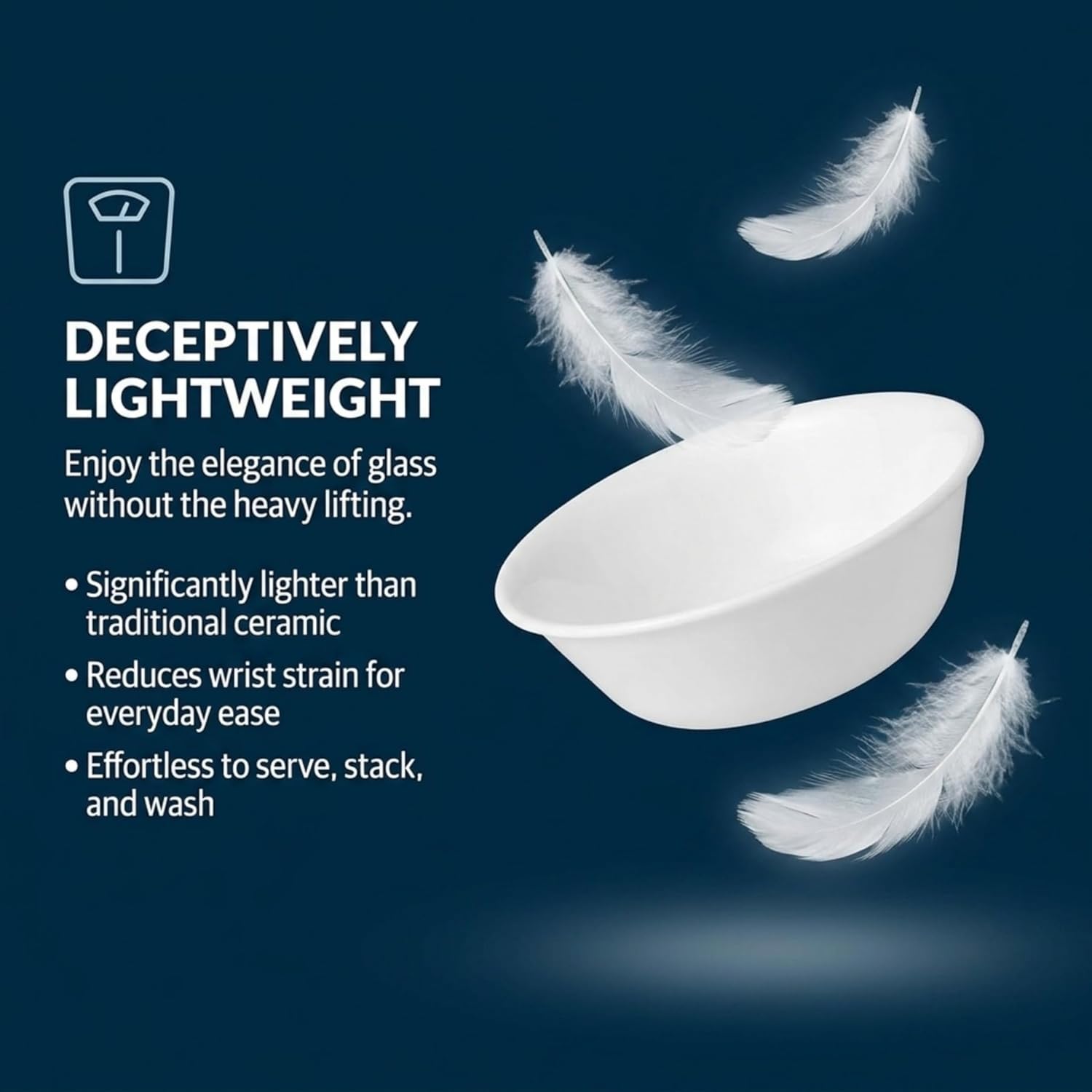 Corelle Vitrelle 6-Piece Triple-Layer Glass Soup/Cereal Bowls - Winter Frost White