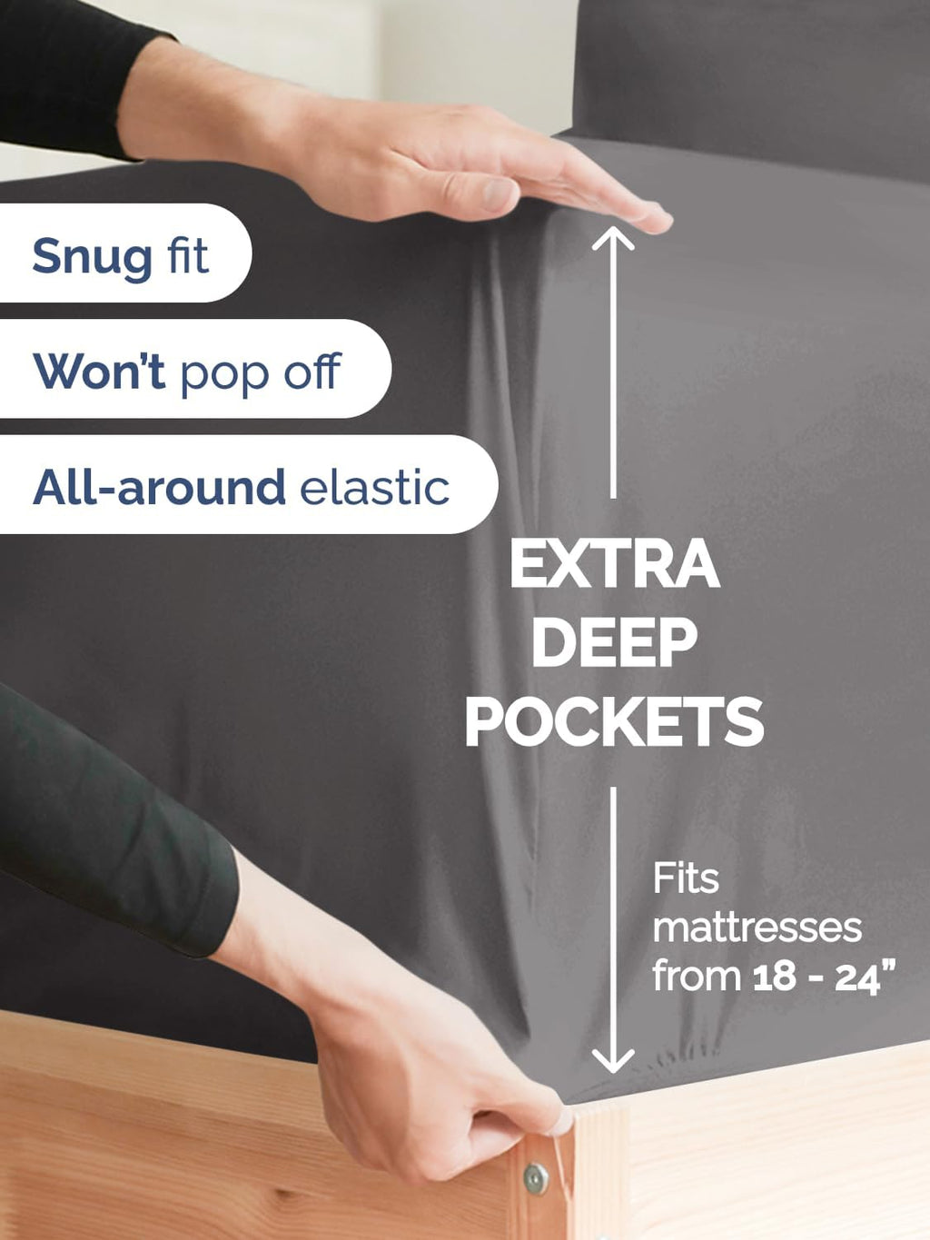 CGK Unlimited Extra Deep Queen Sheet Set - 6 Piece Breathable Cooling Microfiber Sheets