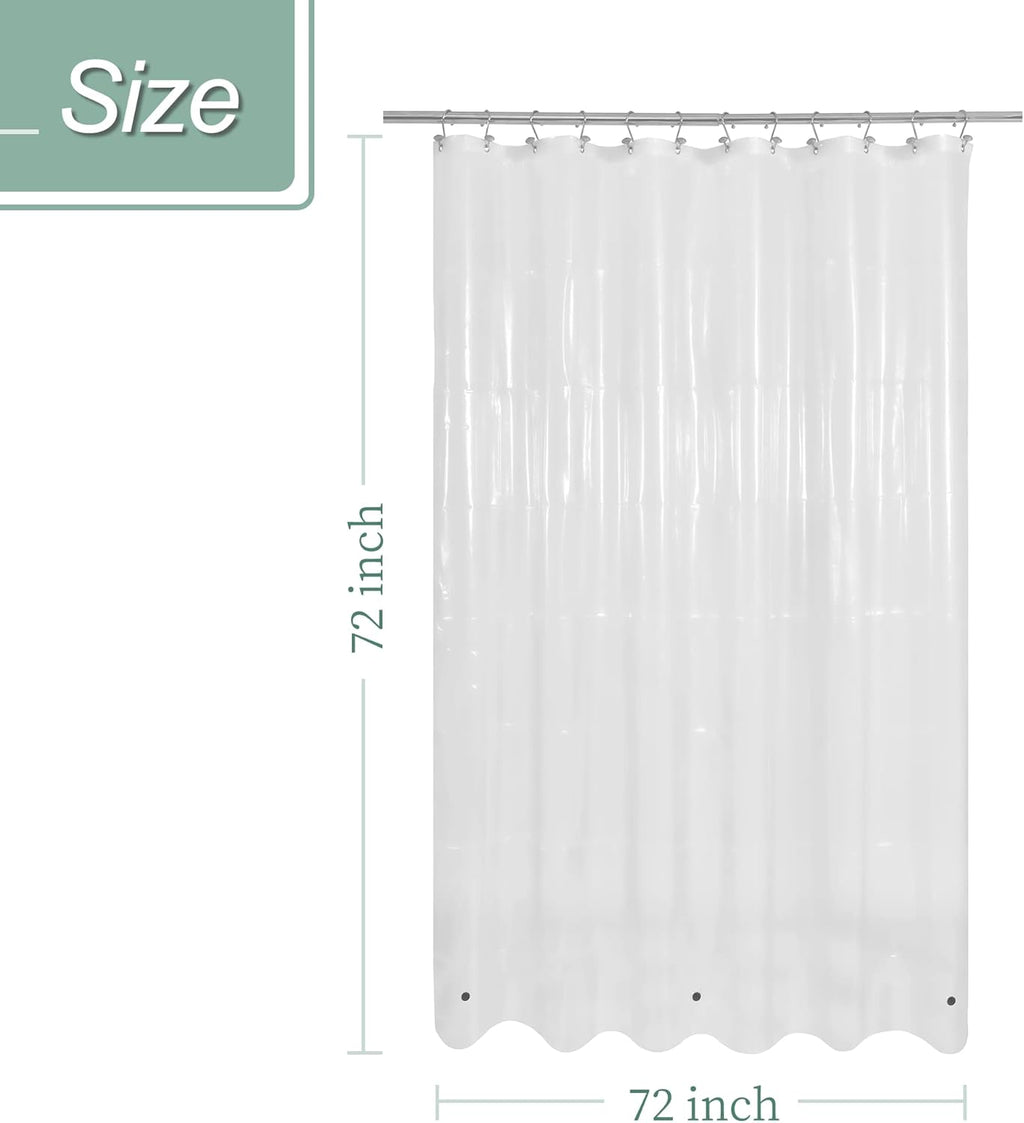 Mrs Awesome Clear Shower Curtain Liner with 3 Magnets - Waterproof & Magnet-Attached for Bathtub