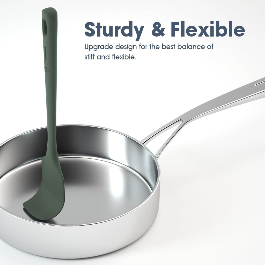 ChefAide 5-Piece Food-Grade Silicone Spatula Set - Heat Resistant Up to 600°F for Nonstick Cookware