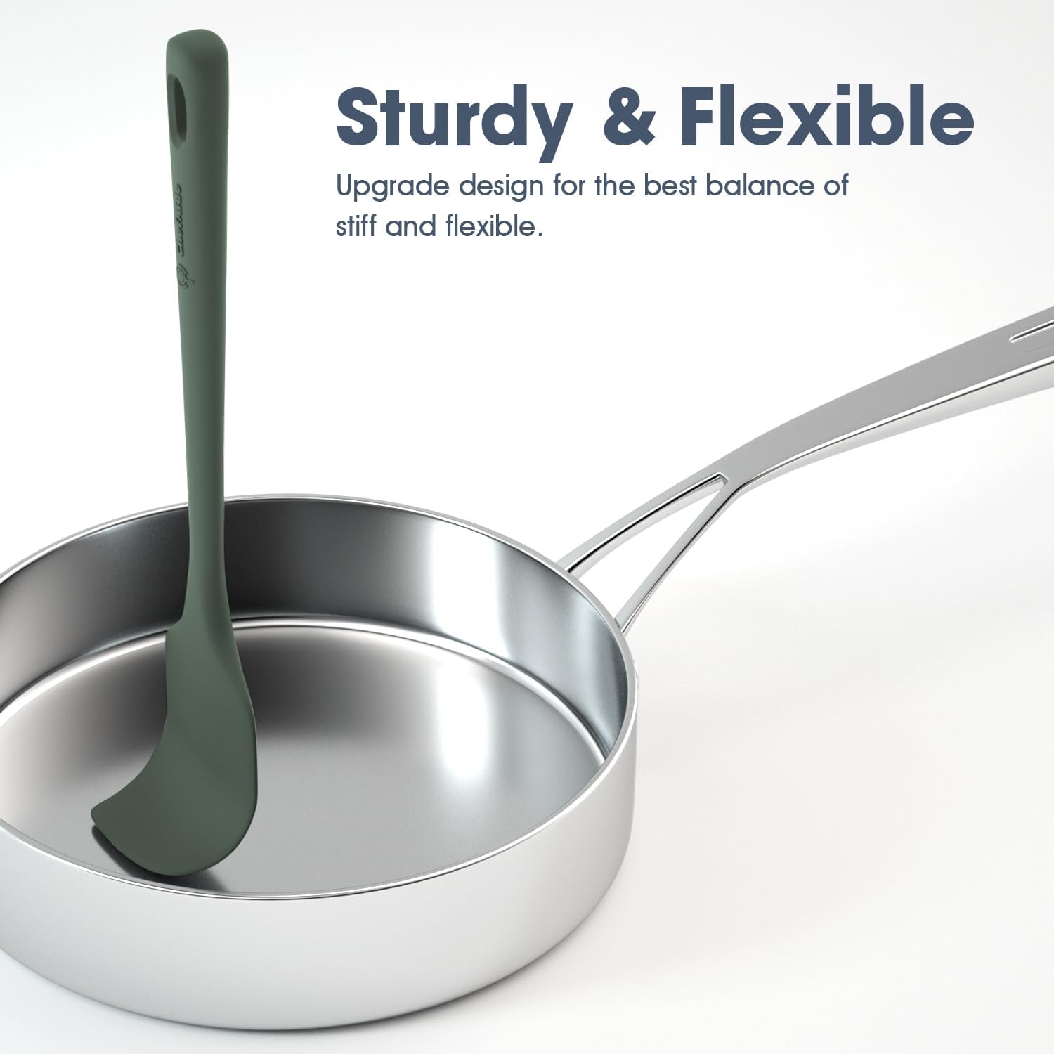 ChefAide 5-Piece Food-Grade Silicone Spatula Set - Heat Resistant Up to 600°F for Nonstick Cookware