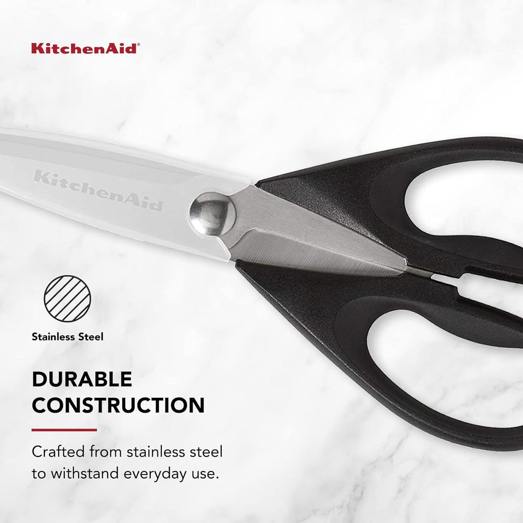 KitchenAid Premium Stainless Steel Kitchen Shears with Comfort Grip & Protective Sheath - Dishwasher Safe