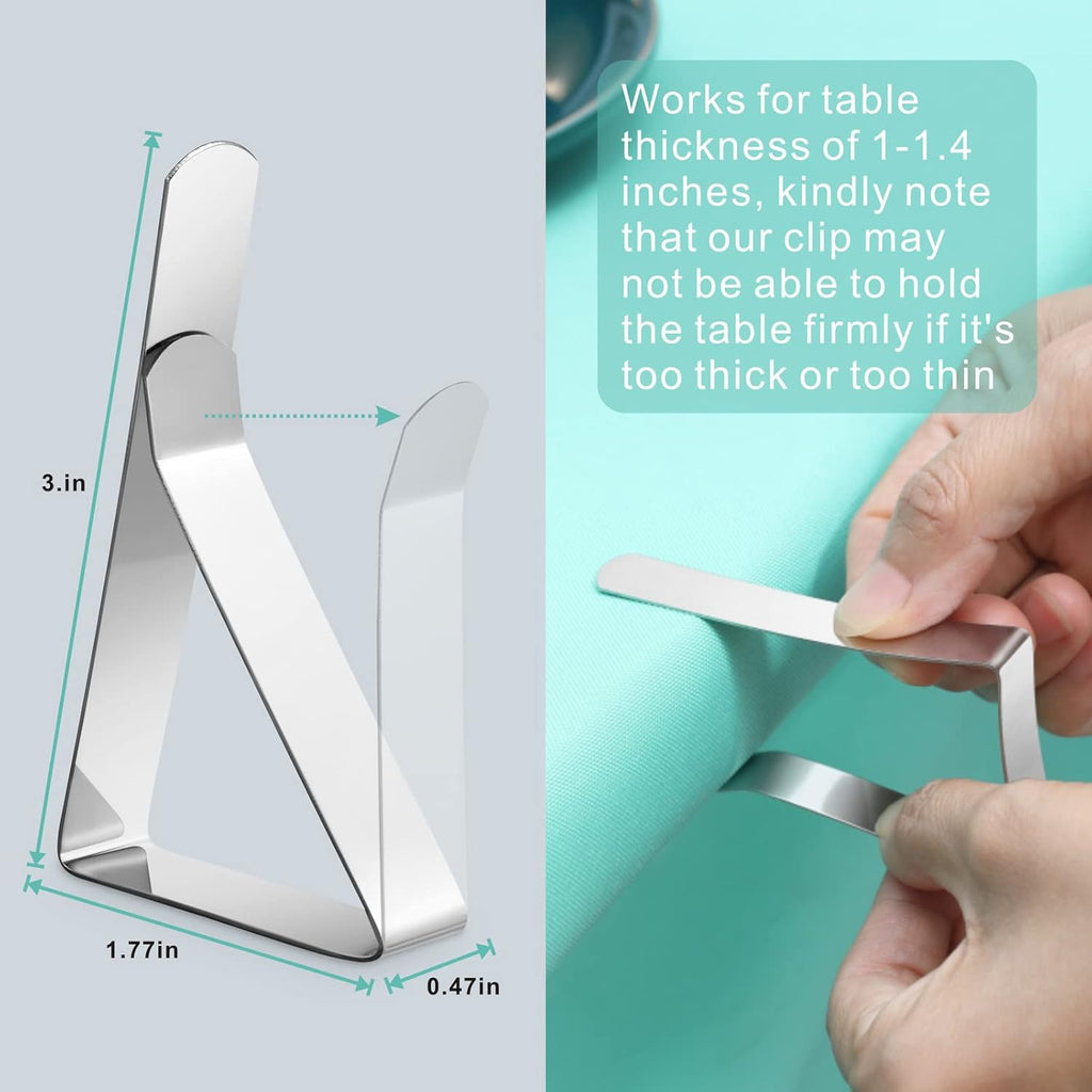 Ponure 12 Pack Heavy Duty Stainless Steel Table Cloth Clips - Perfect for Picnics & Weddings