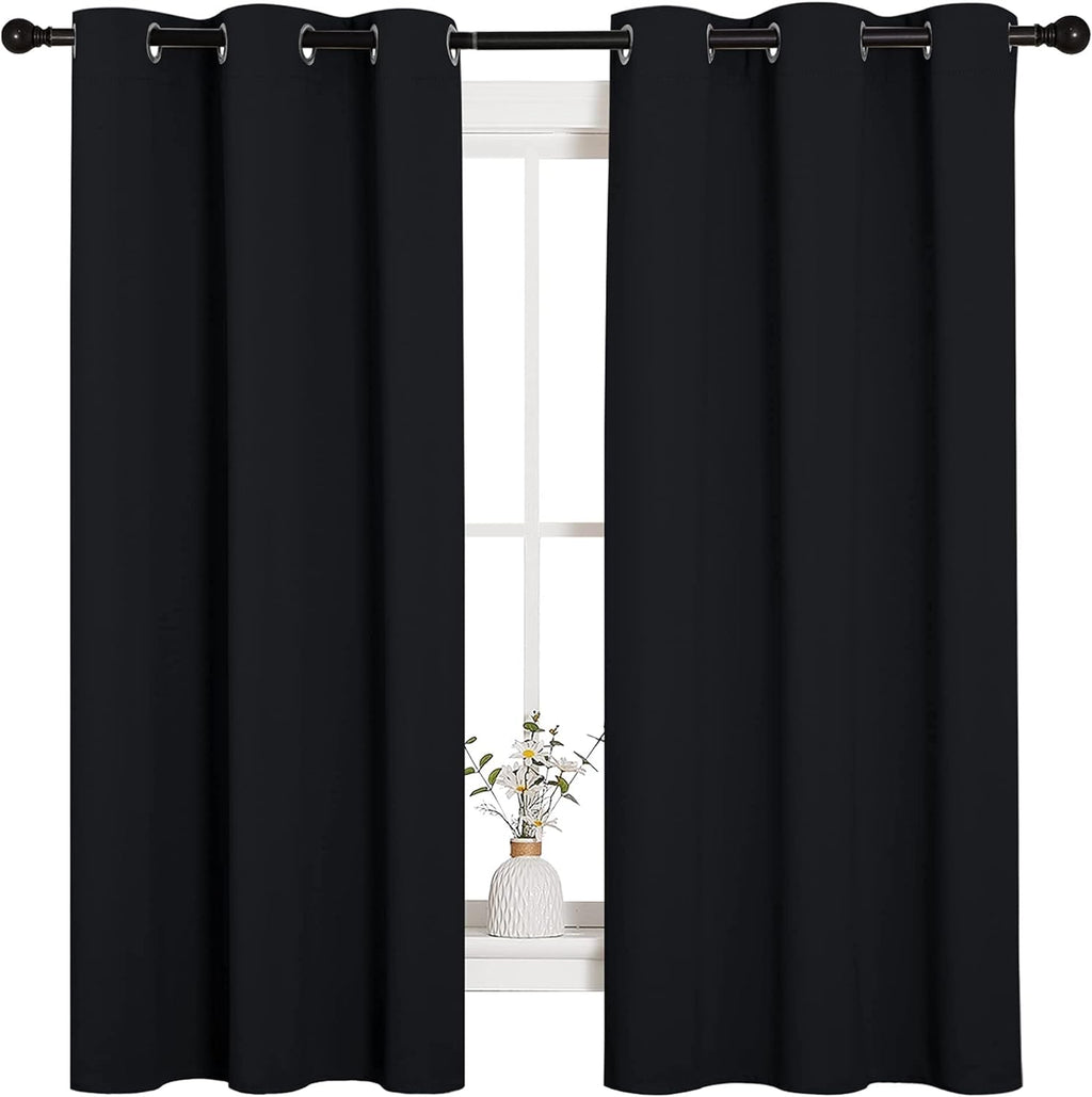 NICETOWN Halloween Pitch Black Thermal Insulated Grommet Curtains - 2 Panels, 42x63