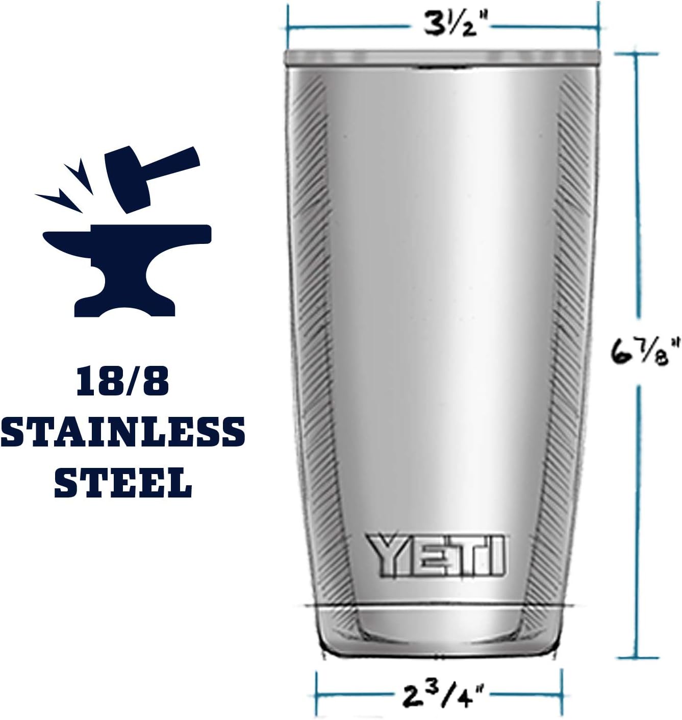 YETI Rambler 20 oz Vacuum Insulated Tumbler with MagSlider Lid