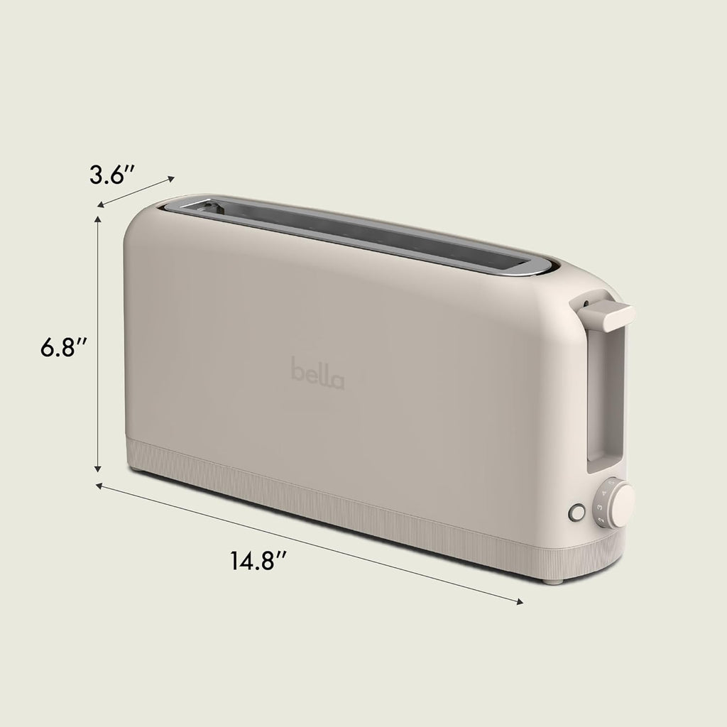 BELLA 2-Slice Slim Toaster - Fits Anywhere Kitchenware with 6 Shade Control & Reheat