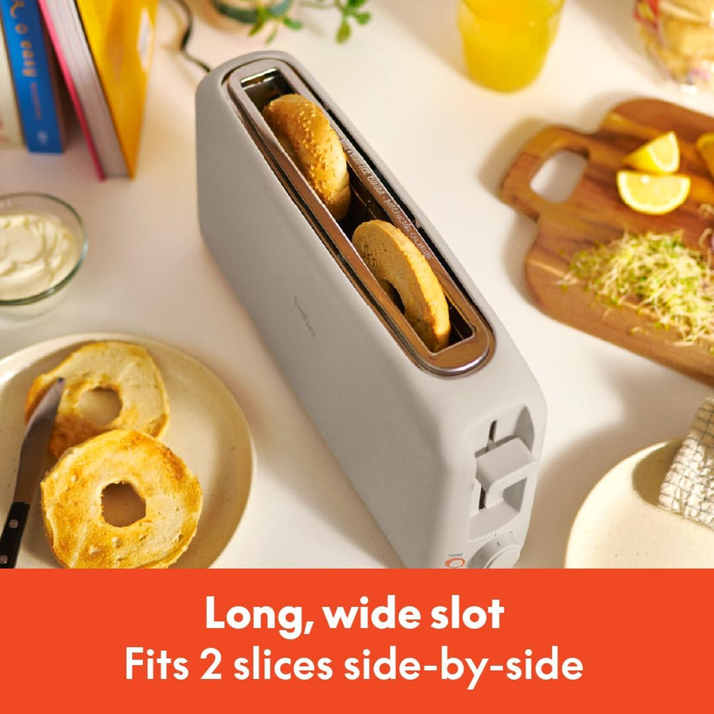 BELLA 2-Slice Slim Toaster - Fits Anywhere Kitchenware with 6 Shade Control & Reheat