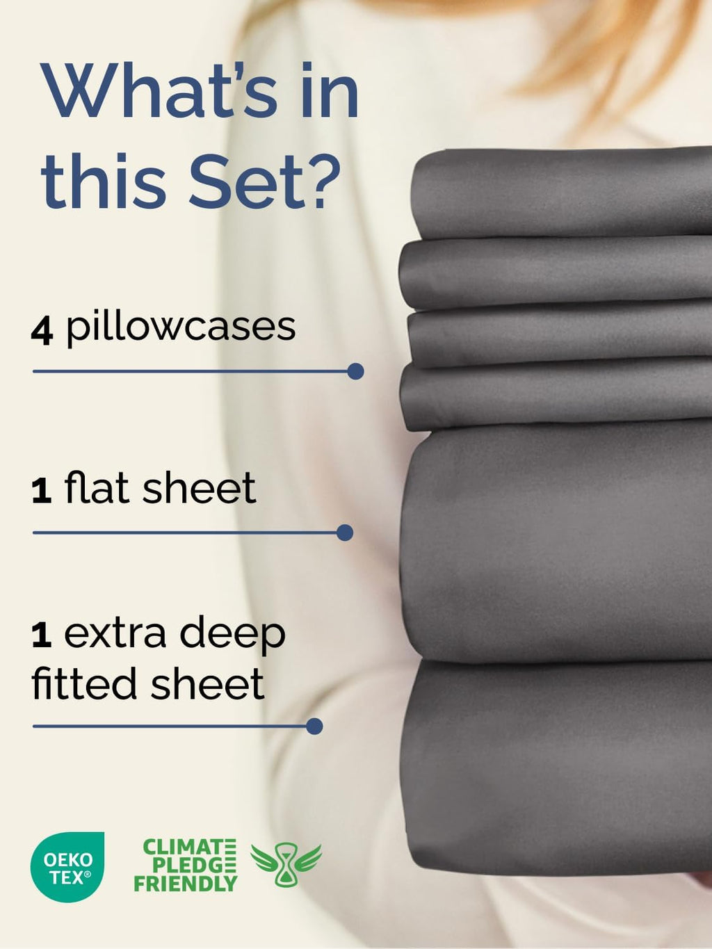 CGK Unlimited Extra Deep Queen Sheet Set - 6 Piece Breathable Cooling Microfiber Sheets
