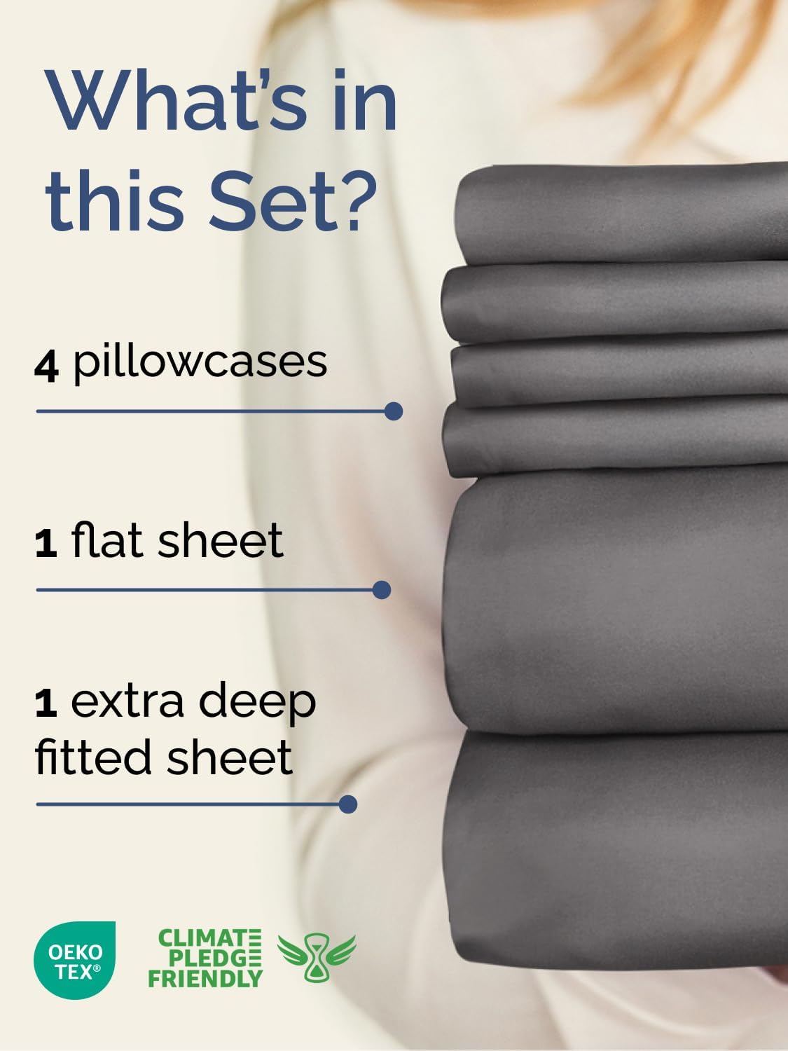 CGK Unlimited Extra Deep Queen Sheet Set - 6 Piece Breathable Cooling Microfiber Sheets