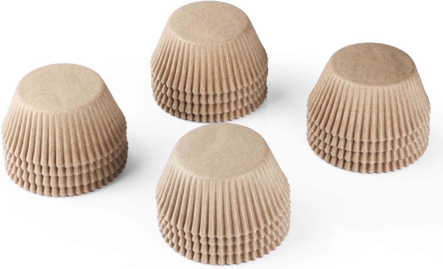 Caperci Standard Natural Cupcake Liners 500 Count - No Smell Grease-Proof Baking Cups