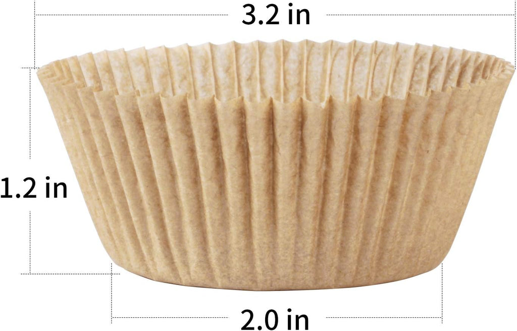 Caperci Standard Natural Cupcake Liners 500 Count - No Smell Grease-Proof Baking Cups