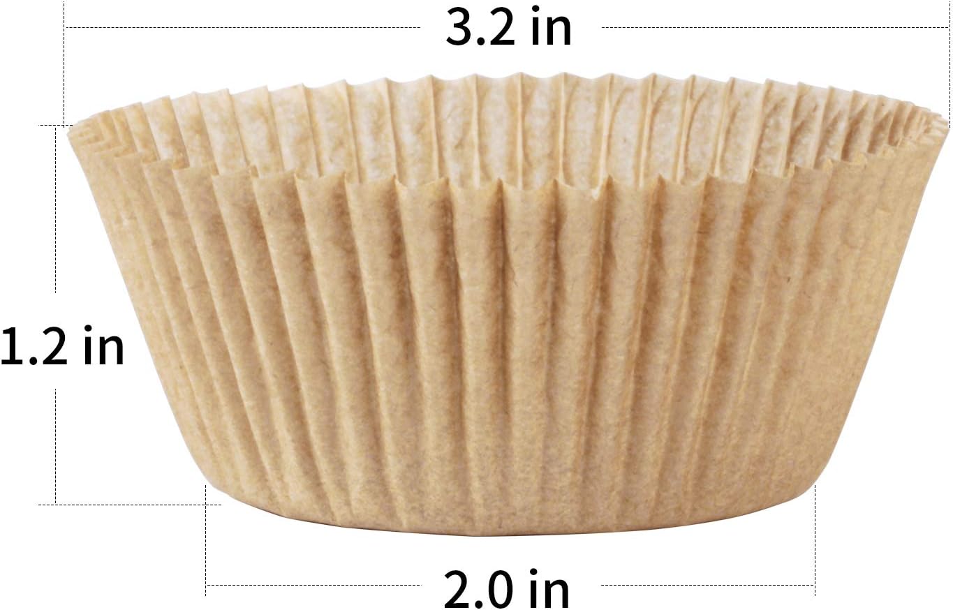 Caperci Standard Natural Cupcake Liners 500 Count - No Smell Grease-Proof Baking Cups