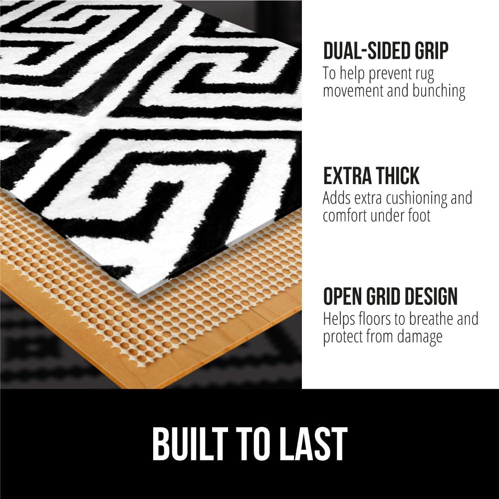 GORILLA GRIP(R) Strong Rug Pad Gripper for Hard Floors - 2x3 FT Slip-Resistant Mat