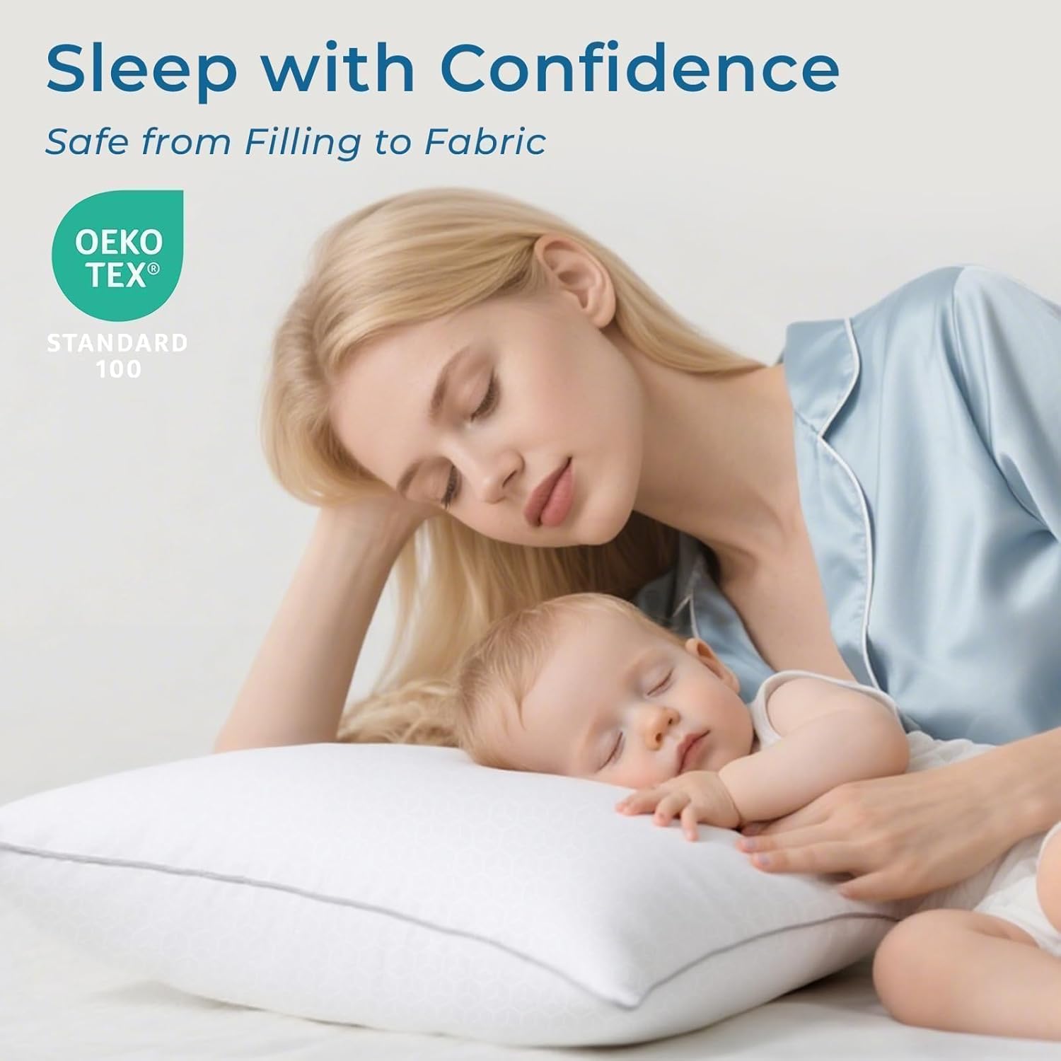 Sasttie Firm Queen Size Pillows Set of 2 - Perfect for Side/Back/Stomach Sleepers with Hotel-Quality Down Alternative Fill