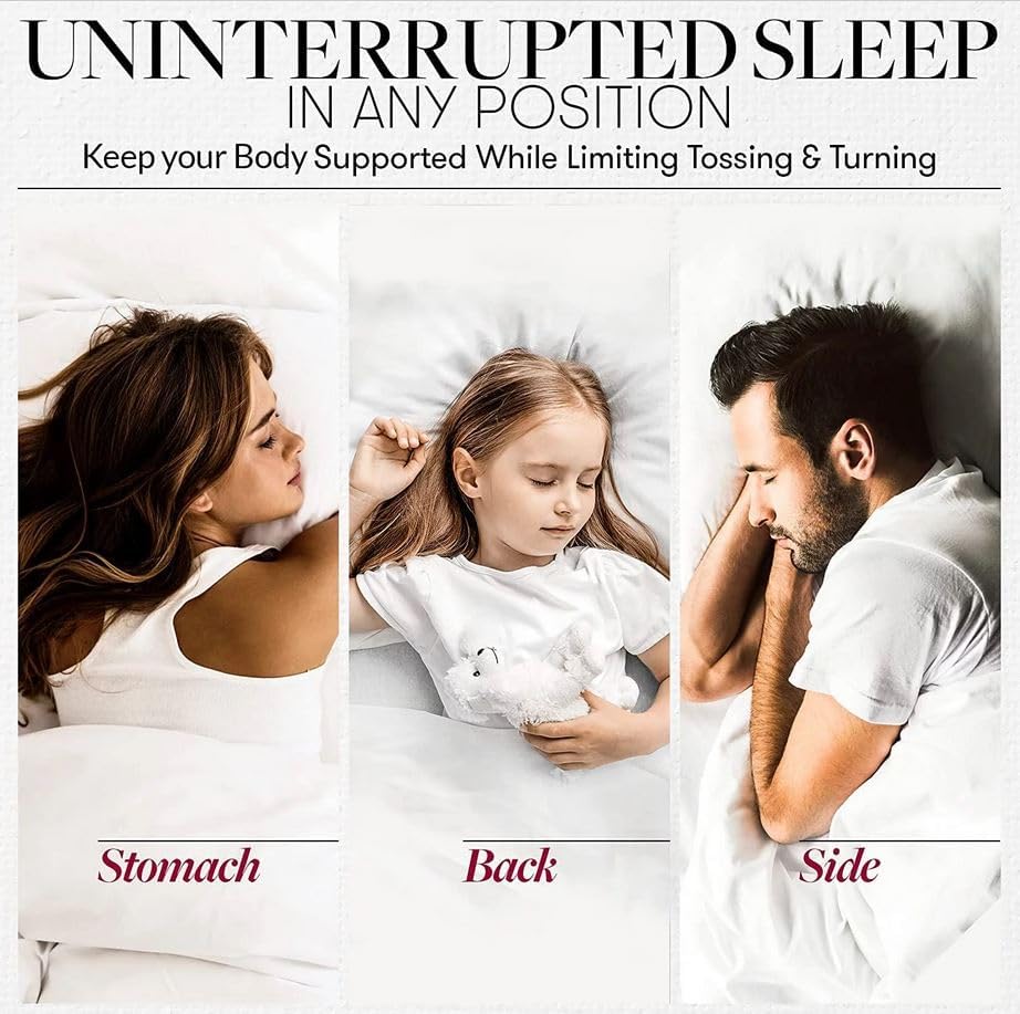 Beckham Hotel Collection 100% Cotton Bed Pillows Set of 2 - Plush Down Alternative for All Sleepers
