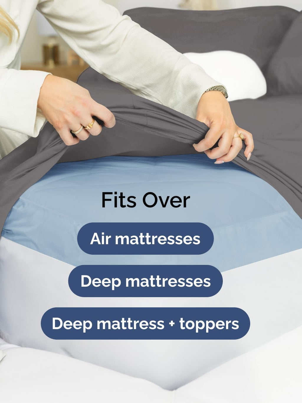 CGK Unlimited Extra Deep Queen Sheet Set - 6 Piece Breathable Cooling Microfiber Sheets