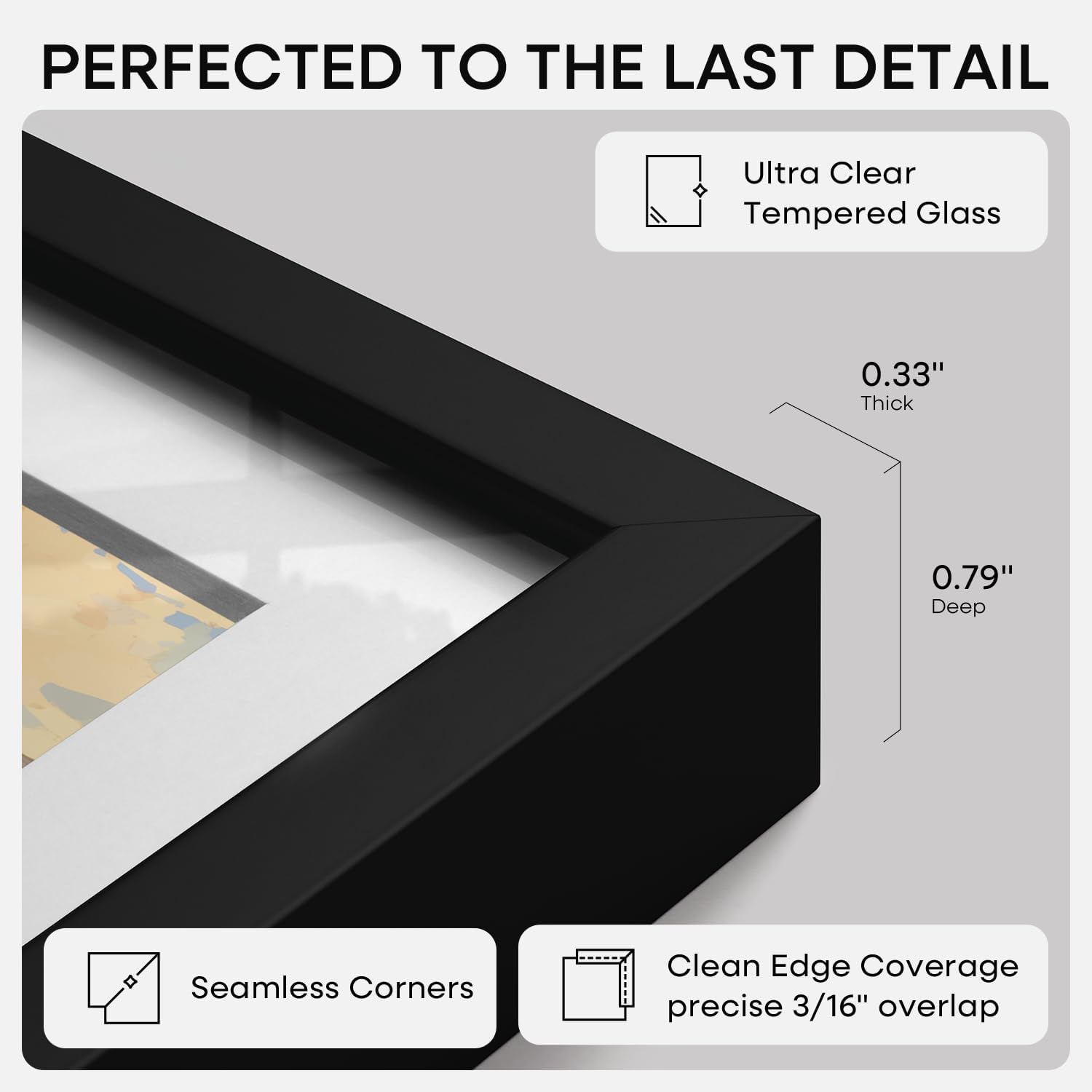 Homeforia Black 11x14 Matted Photo Frame - Modern Matte Finish