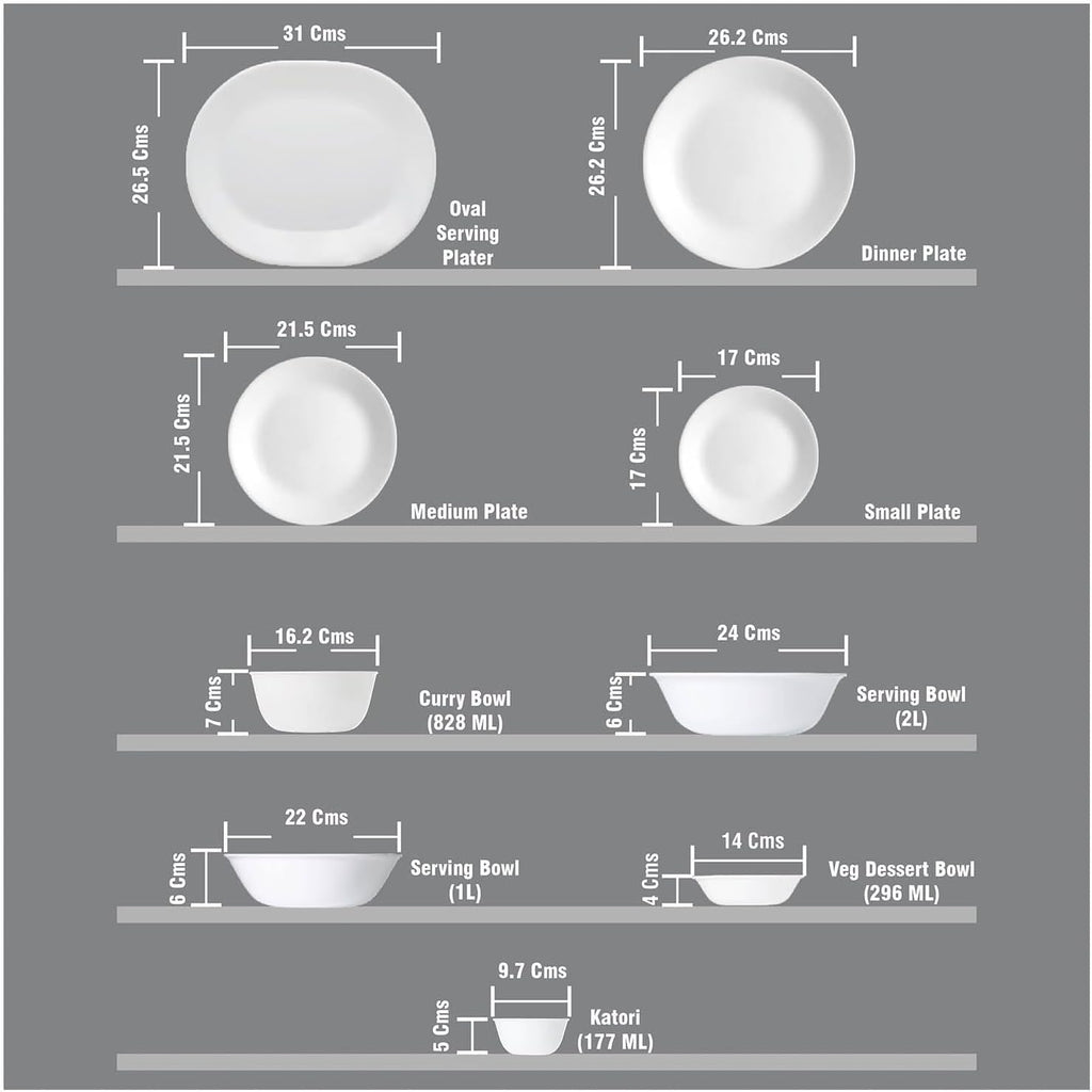 Corelle Vitrelle 6-Piece Triple-Layer Glass Soup/Cereal Bowls - Winter Frost White