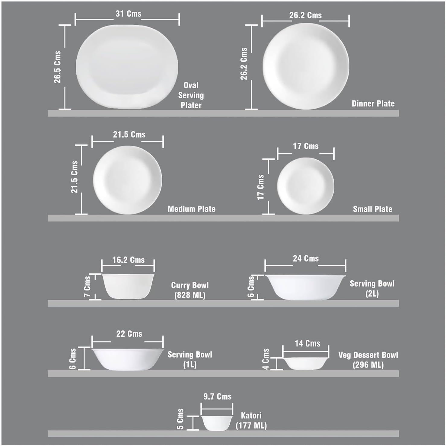 Corelle Vitrelle 6-Piece Triple-Layer Glass Soup/Cereal Bowls - Winter Frost White