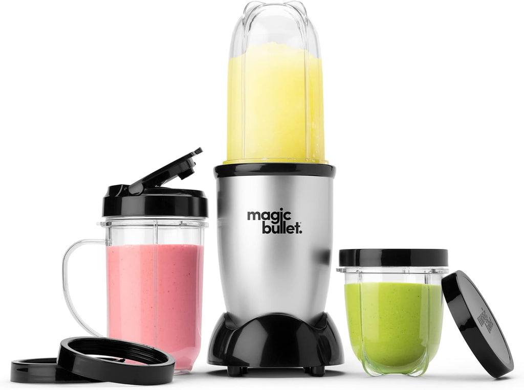 Magic Bullet Compact Countertop Blender Set - Small Silver 11-Piece 250W Motor