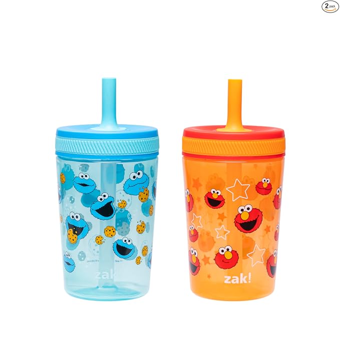 Zak Designs Sesame Street Leak-Proof Toddler Tumblers for Kids - 15oz 2-Pack