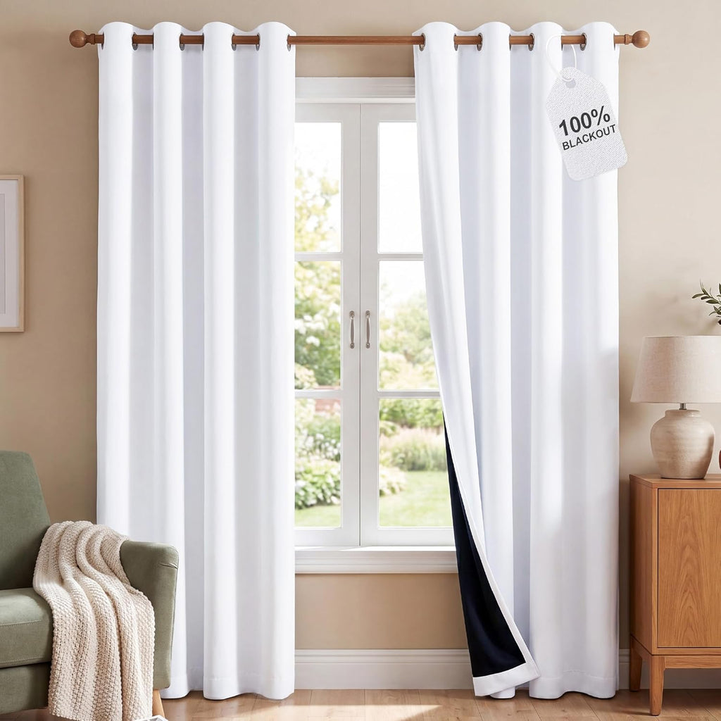 NICETOWN Blackout Thermal Insulated Curtains - Noise Reducing 52x84 2-Piece Set