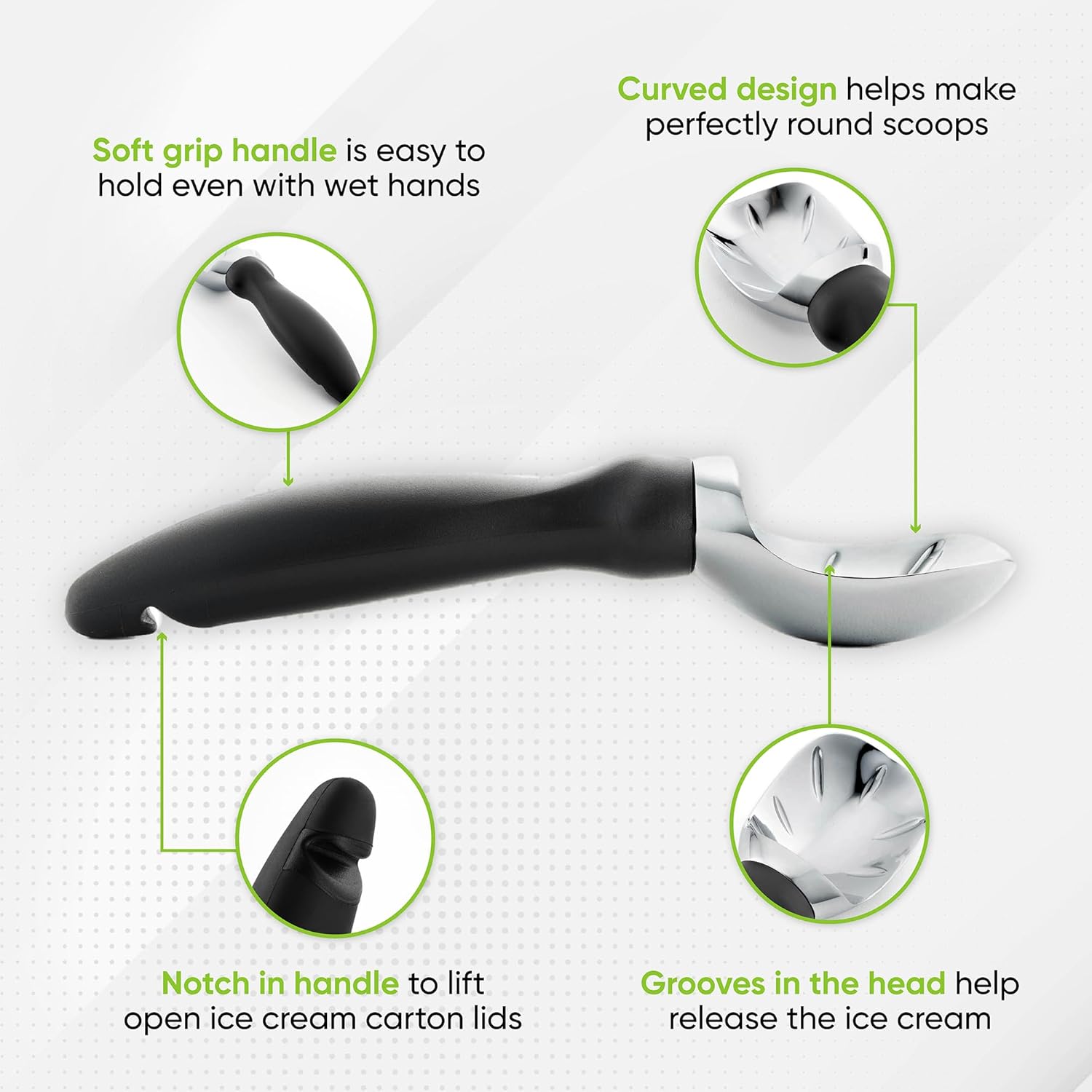 Spring Chef Heavy Duty Ice Cream Scoop - Professional Tool for Gelato & Frozen Desserts