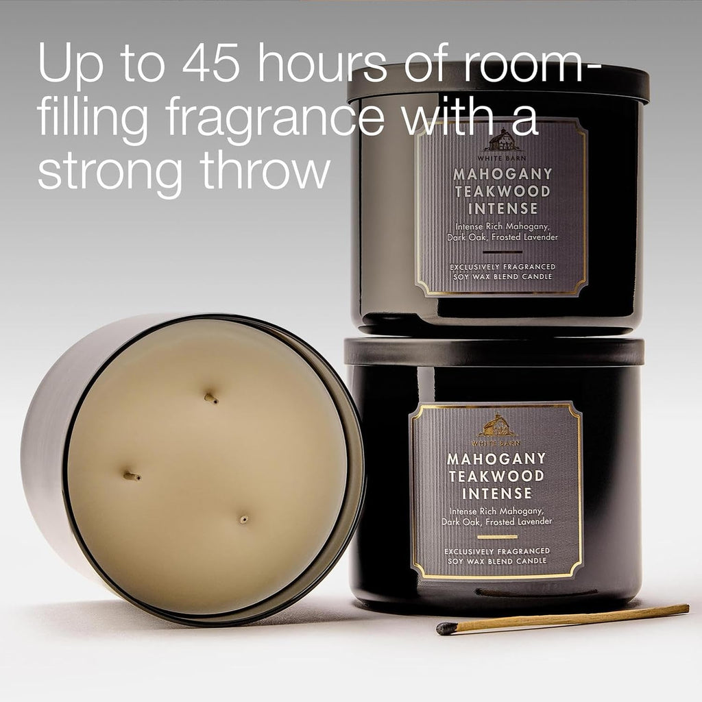 Bath & Body Works Mahogany Teakwood Intense 3-Wick Candle - 14.5 Oz Soy Wax Jar