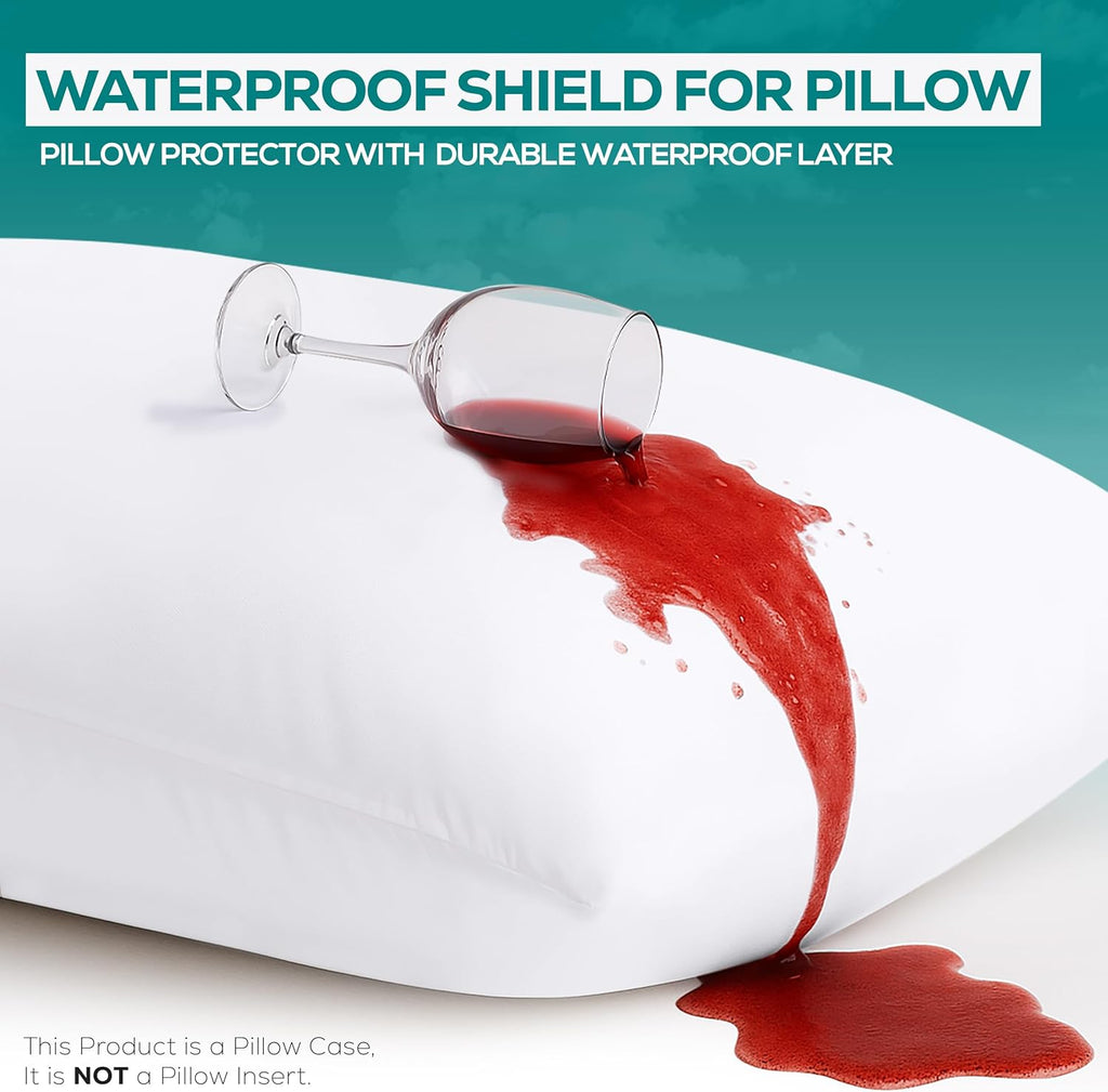 Bed Bug & Dust Mite Proof Pillow Protectors - Zipper Enclosed, Waterproof, Set of 4 by Utopia Bedding