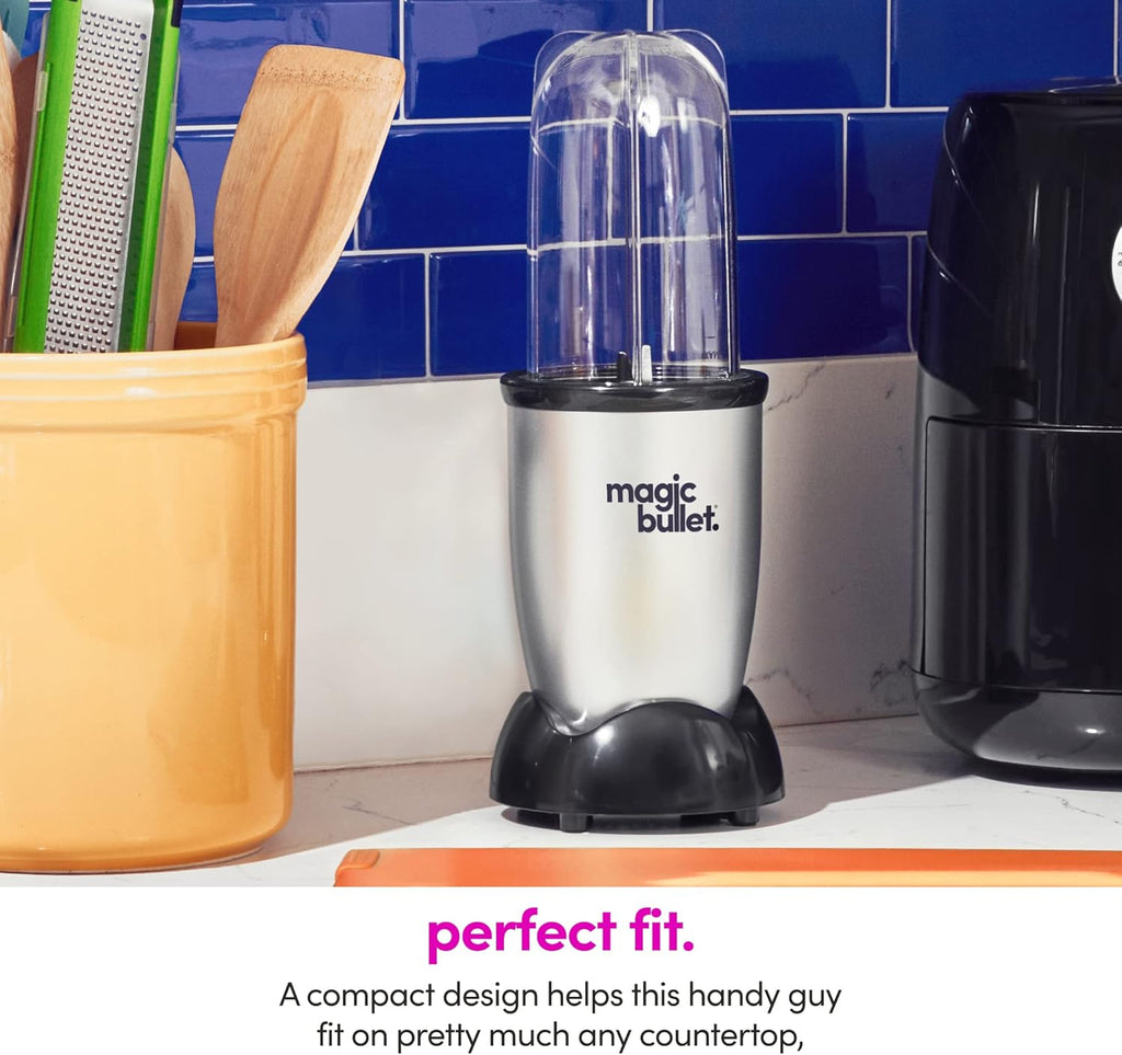 Magic Bullet Compact Countertop Blender Set - Small Silver 11-Piece 250W Motor