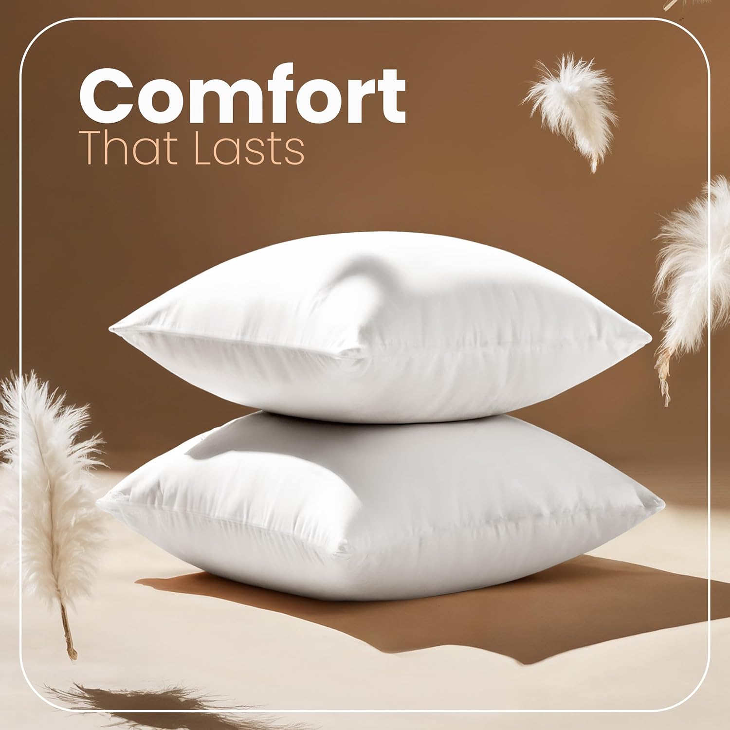 Utopia Bedding 18x18 Pillow Inserts Set of 2 - White Fluffy Cushion Filler