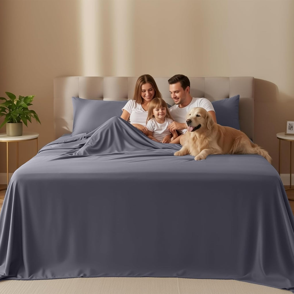 Utopia Bedding Queen Size Sheet Set - 4 Piece Bed Sheets, Soft and Breathable Microfiber, Includes 1 Fitted Sheet, 1 Flat Sheet and 2 Pillowcases - Oeko Tex (Grey)