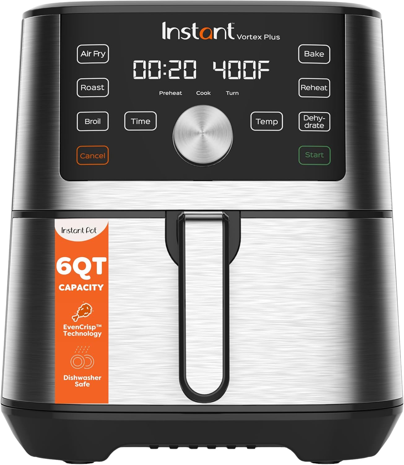 Instant Pot 6-Quart Vortex Plus Air Fryer - 6-in-1 Multi-Cooker with EvenCrisp Technology