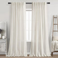 Nanspring Linen Blend Back Tab Curtains 84" 2-Pack Neutral Modern Farmhouse