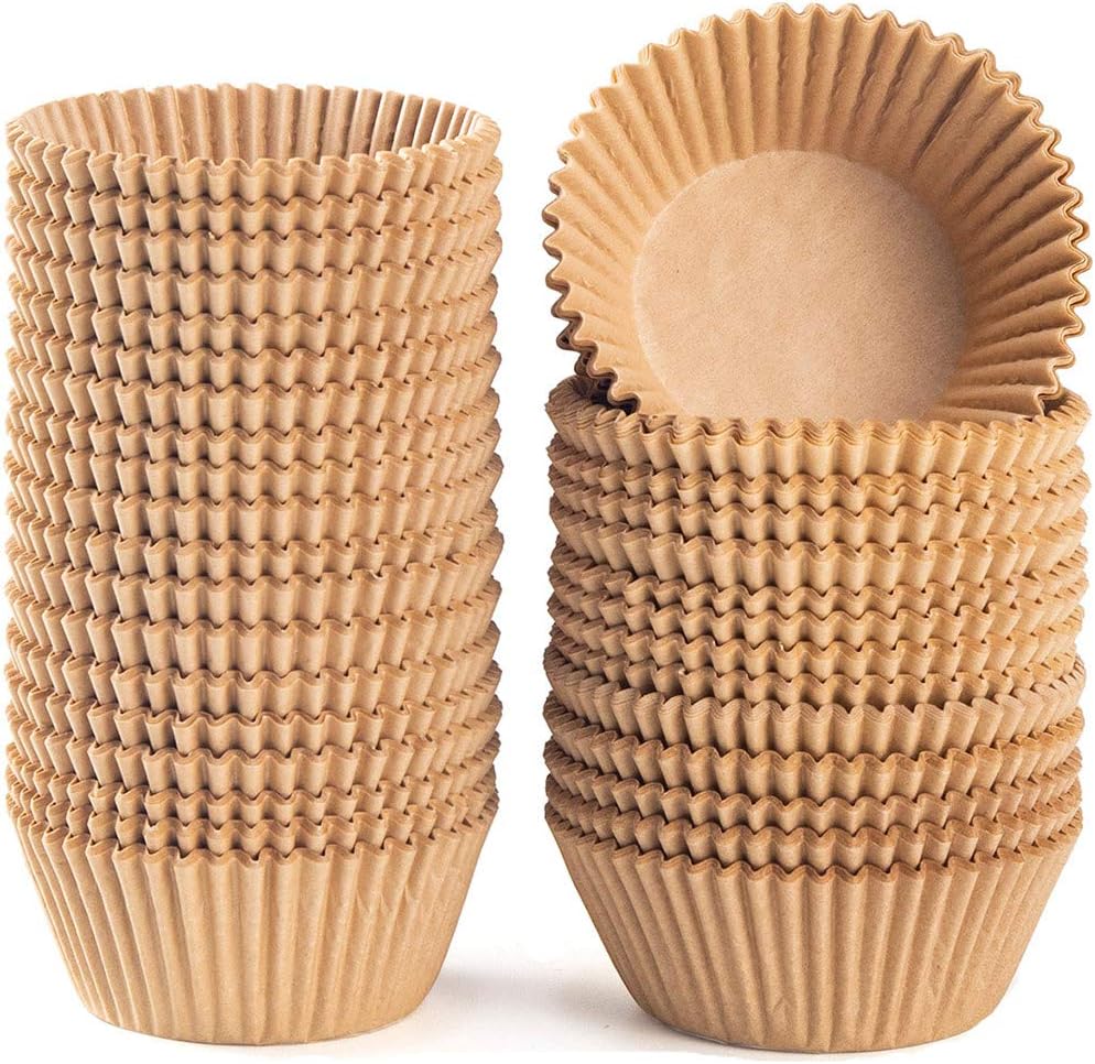 Caperci Standard Natural Cupcake Liners 500 Count - No Smell Grease-Proof Baking Cups