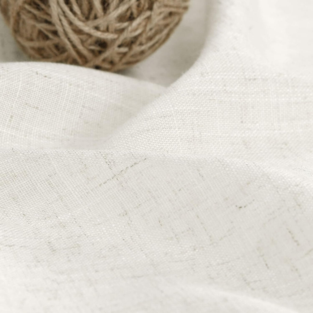 Nanspring Linen Blend Back Tab Curtains 84" 2-Pack Neutral Modern Farmhouse