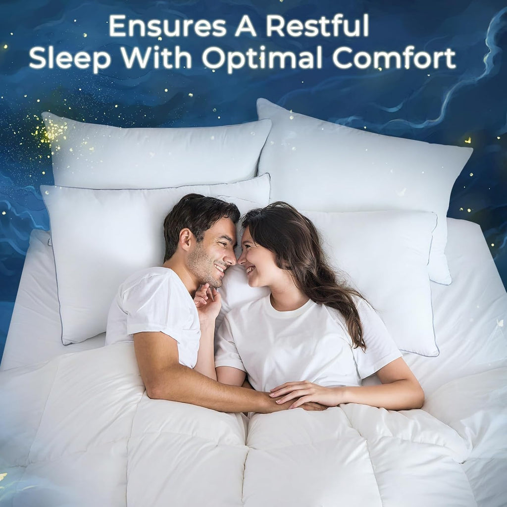 Sasttie Firm Queen Size Pillows Set of 2 - Perfect for Side/Back/Stomach Sleepers with Hotel-Quality Down Alternative Fill