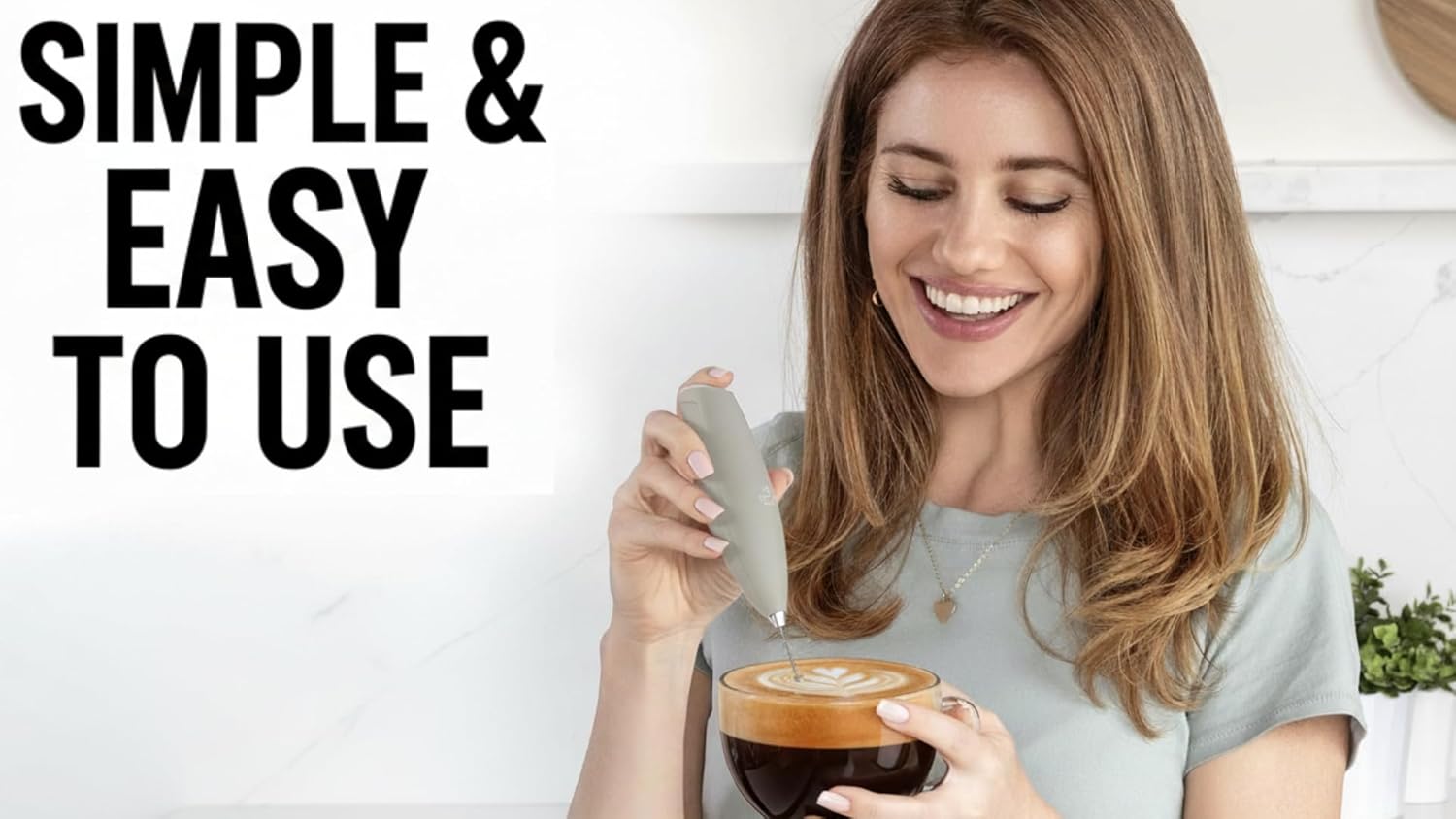 Zulay Kitchen Handheld Electric Milk Frother for Coffee & Latte - 13k RPM Motor