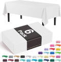 Party Solids Premium Plastic Tablecloth 54x108in. 6-Pack - White