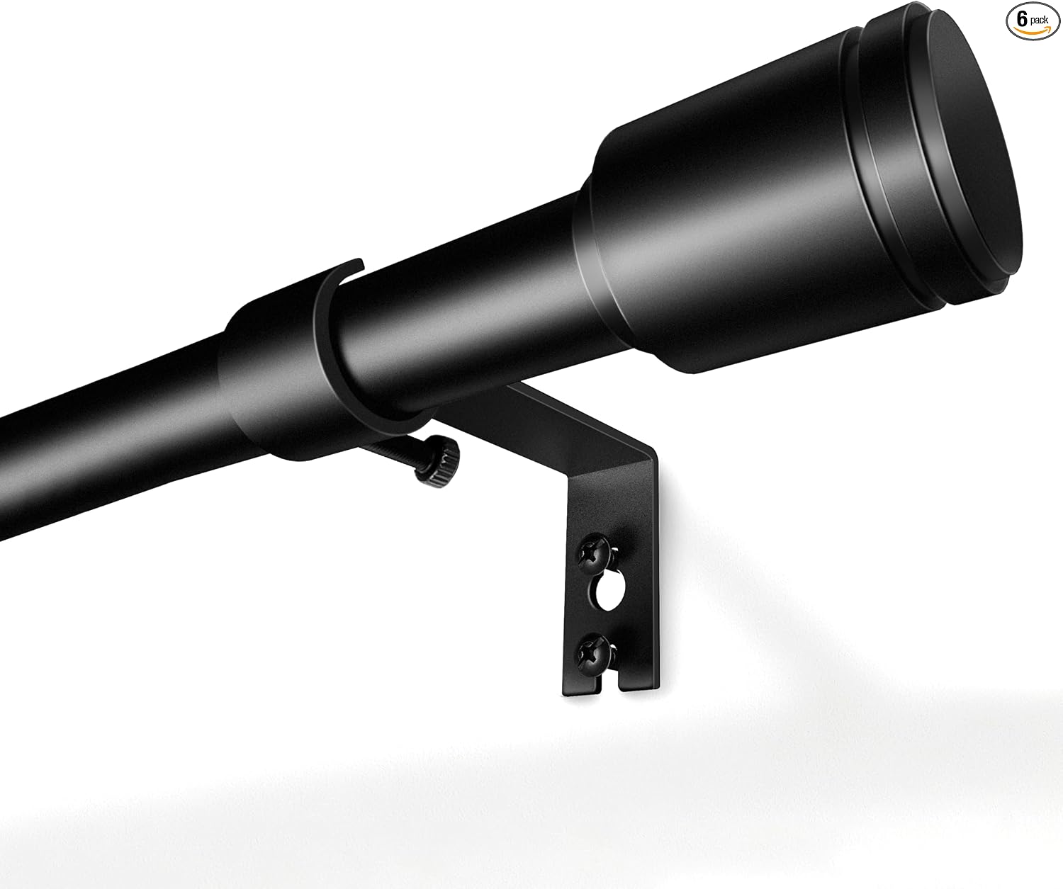 Edidonson Adjustable Black Curtain Rods - 5/8" Diameter, 30-90 Inch, for Windows Up to 84 Inches