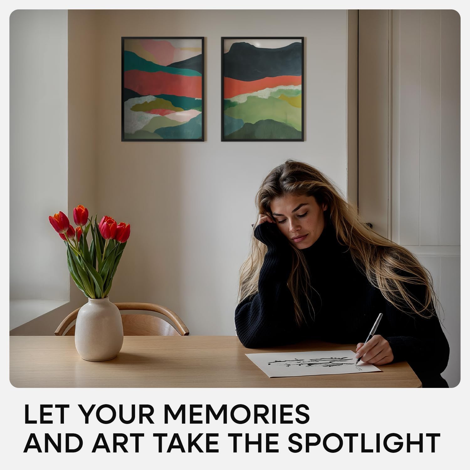Homeforia Black 11x14 Matted Photo Frame - Modern Matte Finish